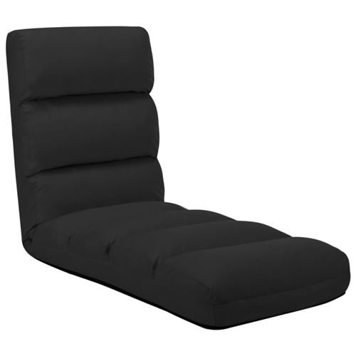 Vidaxl Noir Chaise Pliable De Sol - Image 2