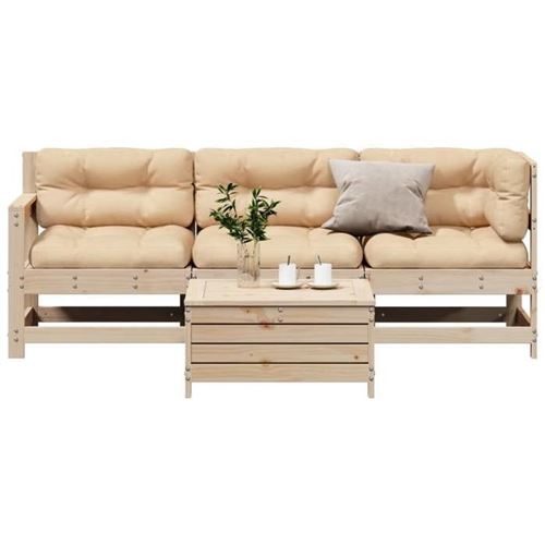  Salon de jardin modulable vidaxl 4 pieces 62 x 62 x 70.5 cm 4 personnes 