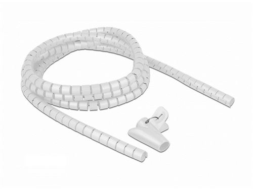 DeLock : Gaine en spirale pour protection de câble - Ø 15 mm - 2,5 m - Blanc