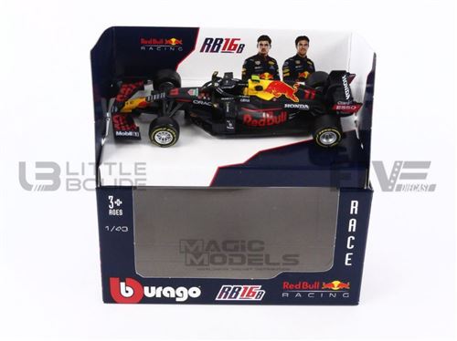 Voiture Miniature de Collection BBURAGO 1-43 - RED BULL RB16B Honda - 2021 - Blue / Red / Yellow - 38055P/38155