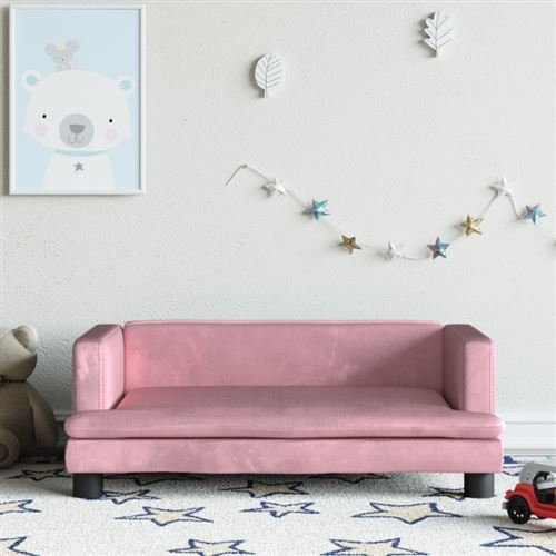 vidaXL Canapé pour enfants rose 80x45x30 cm velours