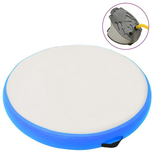 Vidaxl tapis gonflable de gymnastique avec pompe 100x100x10cm pvc bleu 92704