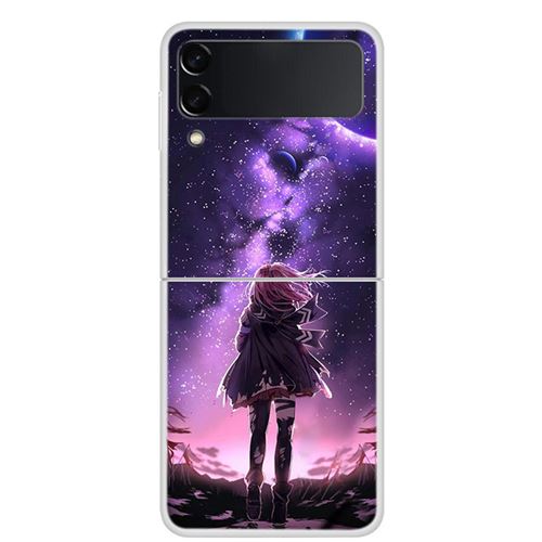 Coque Pour Samsung Galaxy Z Flip 3 Frusde Dessin Animé Peinture Multicolore-Fille