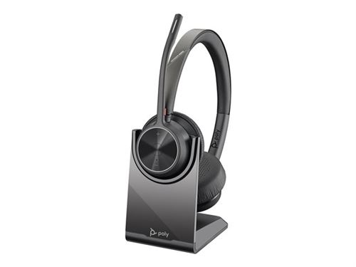 Poly Voyager 4300 UC Series 4320 - Headset - op oor - Bluetooth - draadloos - USB-C - ruisisolatie - Zoom-gecertificeerd