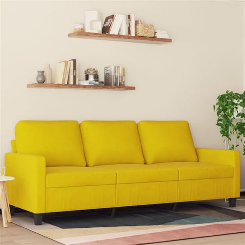 Non Communiqué Jaune Vidaxl Canapé À 3 Places 180 Cm Velours