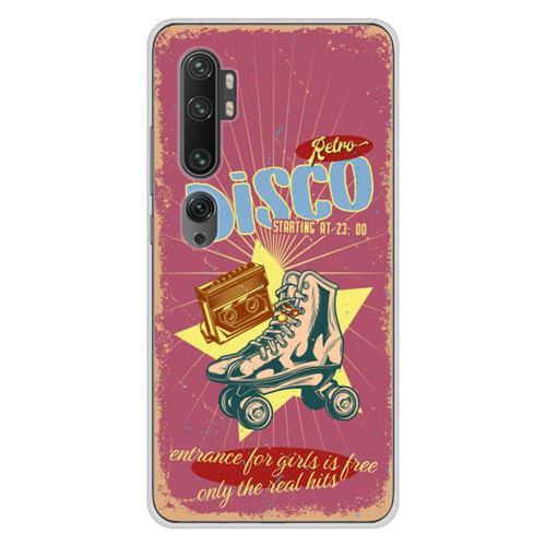 Coque en silicone imprimée compatible Xiaomi Mi Note 10 Mi Note 10 Pro Retro disco