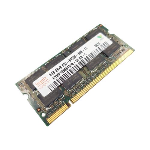 Barrette Mémoire 2Go Ram Ddr2 Hynix Hymp125S64Cp8-S6 So-Dimm Pc2-6400S