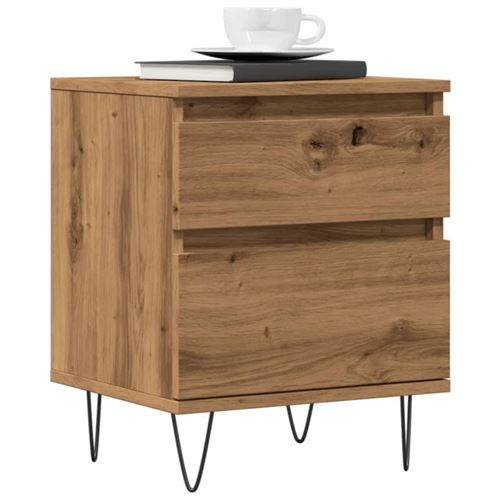 Vidaxl Tables De Chevet 2 Pcs Chêne Artisanal 40X35x50 Cm - Image 2