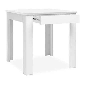 Table OSLO - Rectangulaire - 4 personnes - 80 x 77 x 80 cm - Blanc - 1