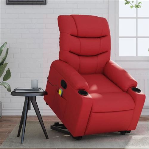 Vidaxl Rouge Fauteuil Inclinable - Similicuir - Image 2