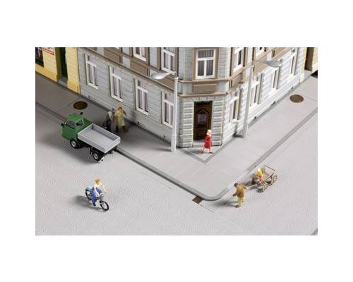 Panneaux de trottoir avec accessoires H0, TT Auhagen H0/TT Au Gehwegplatten mit Zubehör 42657