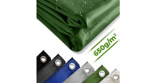 Bâche de protection - 2x3m, imperméable, résistante aux intempéries, polyester revêtu de pvc 650 g/m², vert