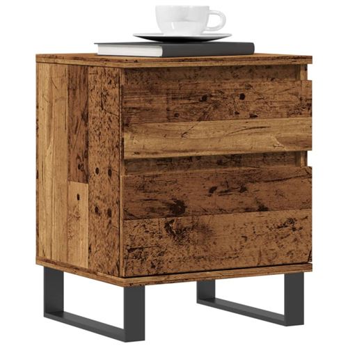 Tables de chevet 2 pcs vieux bois 40x35x50 cm bois d'ingénierie