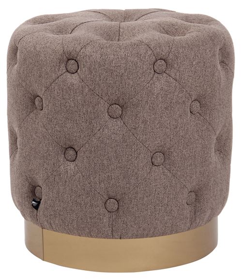 Tabouret bas Repose-pieds Naila dans le style Chesterfield , Taupe/Tissu