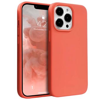 Coque en Silicone Liquide pour iPhone 13 Pro Anti-Choc Flexible Crong Corail - 1