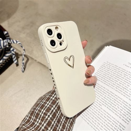 7€44 sur Coque de luxe en forme de cœur FONGWAN pour iPhone 13 Pro Max avec  motif latéral-Café - Coque et étui téléphone mobile - Achat & prix