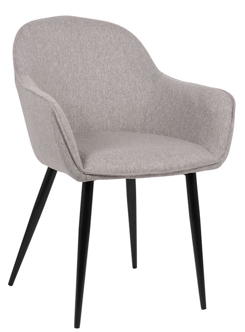 Chaise de salle à manger Boise en Tissu avec Piètement en Métal noir , Gris