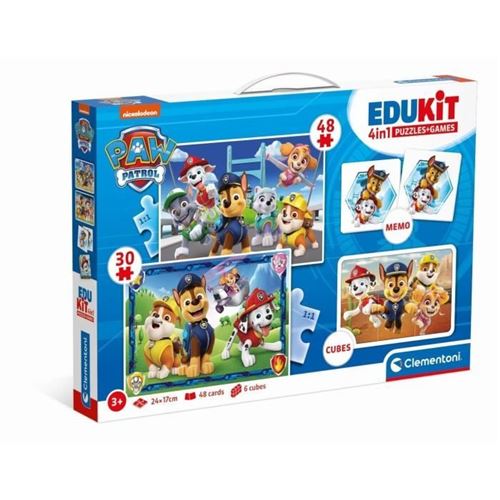 Pat'Patrouille - Coffret d'activités préscolaire 4 en 1 - 2 puzzles, 6 Cubes et Un Mémo - Fabriqué en Italie