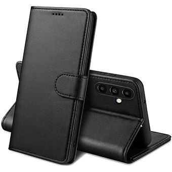 Coque pour Samsung Galaxy A14 - Portefeuille Noir Rabat Clapet Aimanté Rangement Cartes Phonillico® - 1