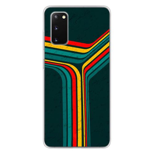 Coque en silicone imprimée compatible Samsung Galaxy S20 Retro lines