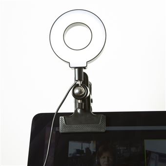 Anneau lumineux Selfie pour ordinateur - Kikkerland - Noir