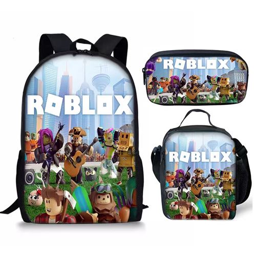 Lot de 3 pièces Sac à Dos, Trousse à crayons, Sac à Bandoulière Roblox pour Garçon (SD2045) Multicolore