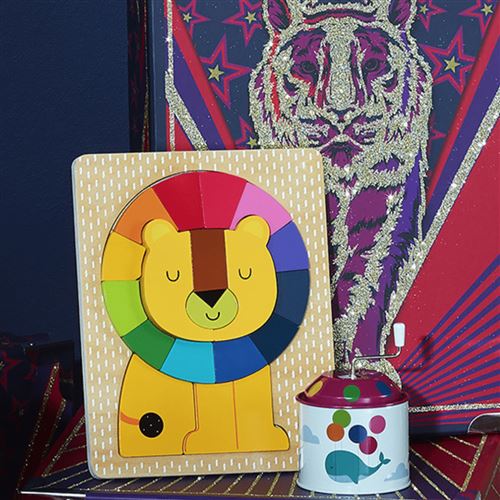Non Communiqué Multicolore Puzzle Encastrement Lion En Bois