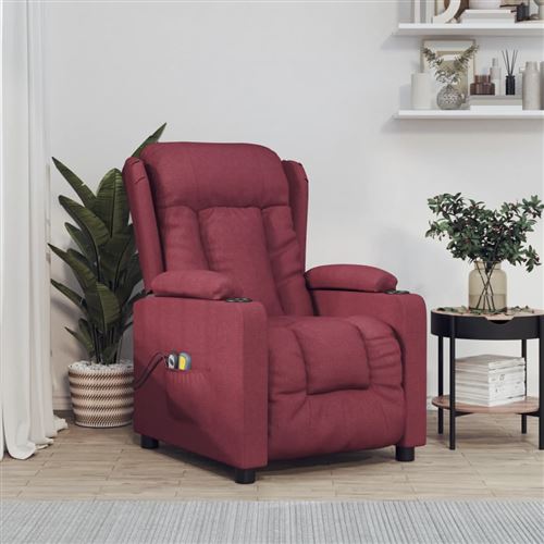 Non Communiqué Rouge Vidaxl Fauteuil Électrique De Massage, Siège Inclinable Avec Dossier Et Repose-Pied, Fauteuil Releveur, Chaise De Relaxation Salon Maison Intérieur, Bordeaux Tissu