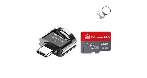 Carte mémoire pour téléphone portable avec interface c10 type-c, capacité: 16 go (noir)