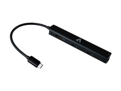 V7 UCMINIDOCK-PT - Station d'accueil - USB-C 3.2 Gen 1 - DVI HDMI - GigE