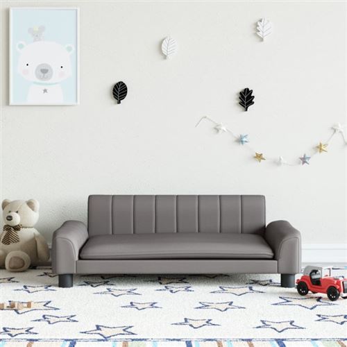 vidaXL Canapé pour enfants gris 90x53x30 cm similicuir