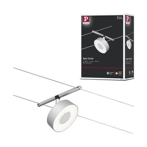 Paulmann WS DC Circle Lampe pour suspension sur câble BT LED chrome (mat), chrome