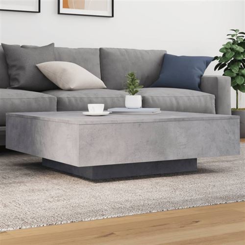 Non Communiqué Gris Table Basse Béton 100X100x31 Cm Bois D Ingénierie - Image 1