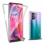 Coque silicone gel fine 360 integrale (avant et arriere) pour Oppo A54 5G / A74 5G + film ecran - TRANSPARENT - htdmobiles
