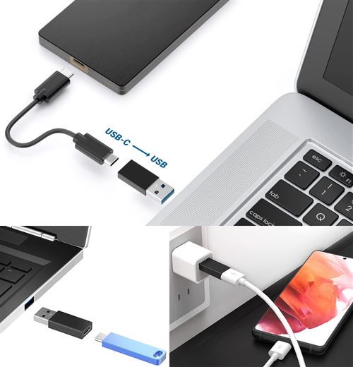 Adaptateur USB-C Vers USB 3.0 Femelle + Alimentation 5V OTG 10 Gbit/s – Tablette & Téléphone