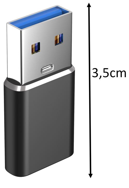 Adaptateur USB C vers USB (Lot de 4), Adaptateur USB C vers USB 3.0 OTG,  USB Femelle to USB-C Mâle Compatible avec MacBook Pro, Samsung Galaxy