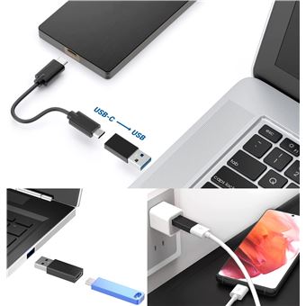 Adaptateurs USB C (Lot de 4), Adaptateur USB C vers USB 3.0 OTG, Adaptateur  Micro USB vers USB C Compatible avec MacBook Pro/Air, Samsung Galaxy S20