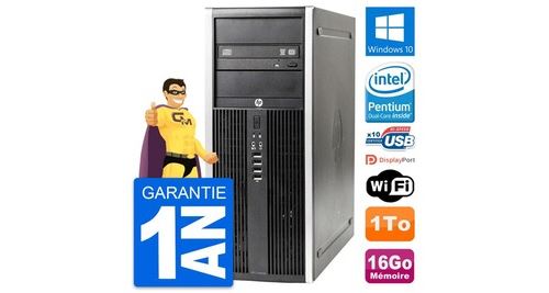 Pc tour hp elite 8300 intel dual-core g630 ram 16go disque 1to windows 10 wifi