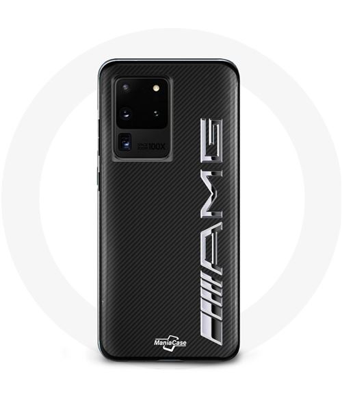 Coque pour Samsung Galaxy S20 Ultra Amg Logo Carbone Texture Maniacase