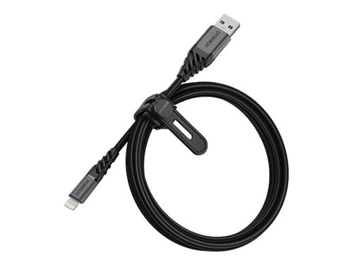 OtterBox Premium - Câble Lightning - USB mâle pour Lightning mâle - 1 m - noir cendre foncé - pour Apple iPad/iPhone/iPod (Lightning)