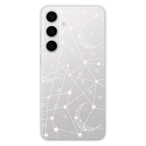Coque en silicone imprimée compatible Samsung Galaxy S24 FE Lignes étoilées