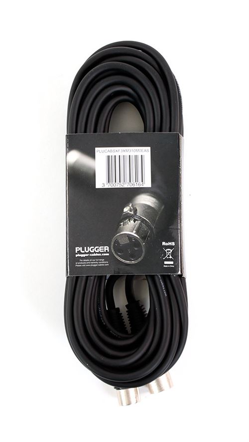 Câble XLR Femelle 3b - XLR Mâle 3b 10m Easy : Câble Micro Plugger 