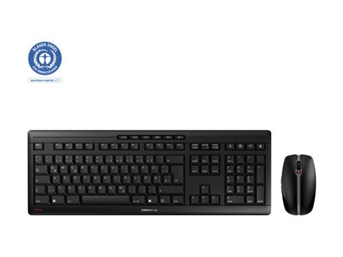 CHERRY STREAM DESKTOP - Toetsenbord en muis set - draadloos - 2.4 GHz - Duits - toetsschakelaar: CHERRY SX - zwart