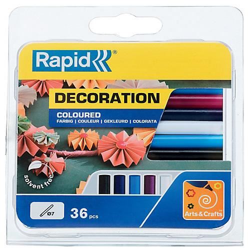Non Communiqué Bâtons De Colle Rapid Colorée Pour Décoration Ø7mm X 94Mm, Lot De 36 X 5 Couleurs