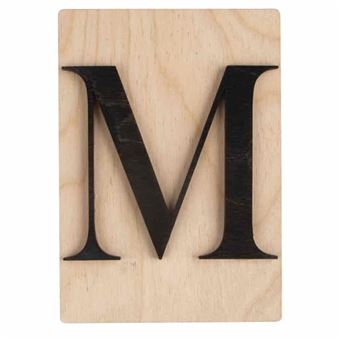 Lettre en bois 14,8 x 10,5 cm - M - 1