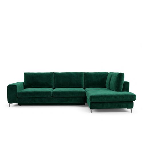 Canap&eacute; Velours Angle Droit Vert Fiesole - 3 Places - Vert