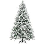 Giantex Sapin de Noël avec Lumières, Fonction Minuterie, Aiguilles en PVC, Vert, 180 cm