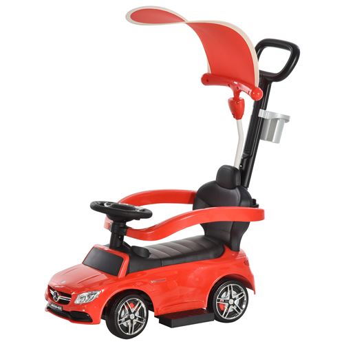 Porteur enfants voiture enfant multi-équipée 12-36 mois coffre klaxon effet musical polypropylène rouge