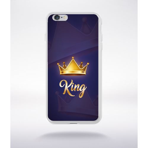 Coque King Fond Bleu Compatible Iphone 6 Plus Transparent
