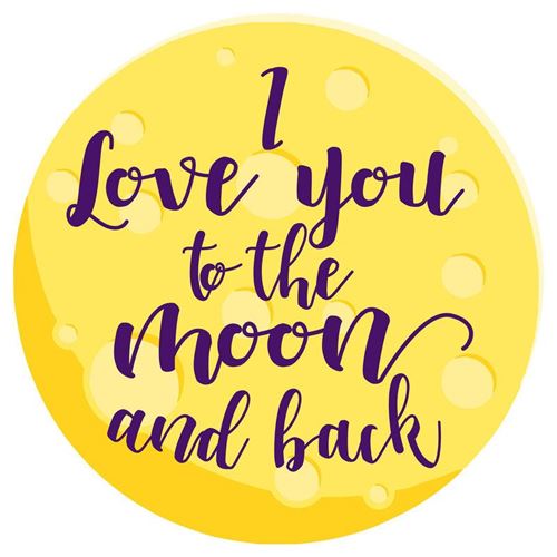 Cerda - serviette de plage ronde en microfibre je t'aime jusqu'à la lune et dans le dos